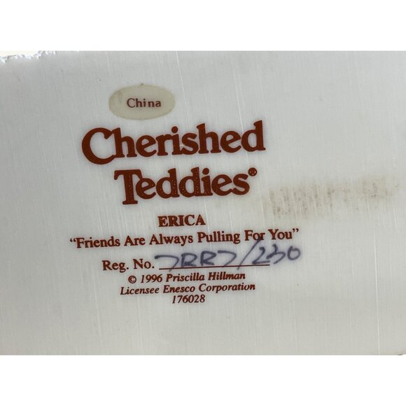 Cherished Teddies "Erica" Figurine Friends Are Always Pulling For You - Picture 10 of 10